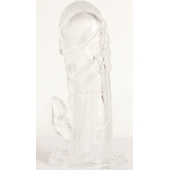 Прозрачная гелевая насадка с клиторальным отростком - 13 см. - Toyfa Basic - в Салавате купить с доставкой Прозрачная гелевая насадка с клиторальным отростком - 13 см. - Toyfa Basic - в Салавате купить с доставкой