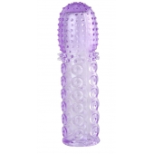 Насадка гелевая фиолетовая с точками, шипами и наплывами - 13,5 см. - Toyfa Basic - в Салавате купить с доставкой