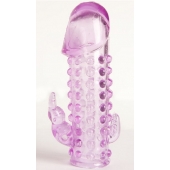 Закрытая фиолетовая насадка с 2 отростками - 13 см. - Toyfa Basic - в Салавате купить с доставкой Закрытая фиолетовая насадка с 2 отростками - 13 см. - Toyfa Basic - в Салавате купить с доставкой