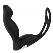 Черный вибромассажер простаты P-PLEASER W ERECTION ENHANCE - Dream Toys - в Салавате купить с доставкой