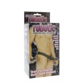 Мужской фаллопротез с вибрацией ROBOTIC MALE STRAP-ON BLACK - 17 см. - Seven Creations - купить с доставкой в Салавате