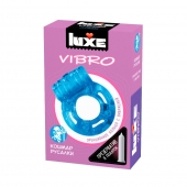 Голубое эрекционное виброкольцо Luxe VIBRO  Кошмар русалки  + презерватив - Luxe - в Салавате купить с доставкой