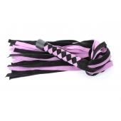 Черно-розовая плеть из замши - 58 см. - БДСМ Арсенал - купить с доставкой в Салавате