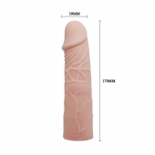 Закрытая телесная насадка-фаллос - 17 см. - Sex Expert - в Салавате купить с доставкой