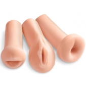 Комплект из 3 мастурбаторов All 3 Holes: вагина, анус, ротик - Pipedream - в Салавате купить с доставкой