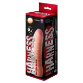 Телесная изогнутая насадка на Harness с коннектором BLACK LINE - 17 см. - LOVETOY (А-Полимер) - купить с доставкой в Салавате