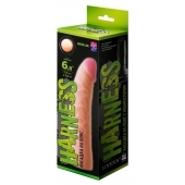 Телесная изогнутая насадка на Harness с коннектором GREEN LINE - 18 см. - LOVETOY (А-Полимер) - купить с доставкой в Салавате