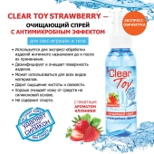 Очищающий спрей для игрушек CLEAR TOY Strawberry - 100 мл. - Биоритм - купить с доставкой в Салавате