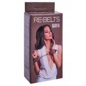 Коричневые кожаные наручники Maya - Rebelts - купить с доставкой в Салавате