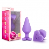 Фиолетовая анальная пробка Naughty Candy Heart Do Me Now - 8,9 см. - Blush Novelties - купить с доставкой в Салавате