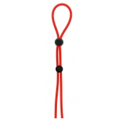 Красное лассо на пенис с двумя бусинами STRETCHY LASSO CAGE - Dream Toys - в Салавате купить с доставкой