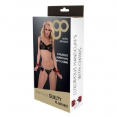 Красно-чёрные наручники на металлической цепочке - Blush Novelties - купить с доставкой в Салавате