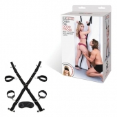 Чёрный набор для фиксации у двери - Lux Fetish - купить с доставкой в Салавате