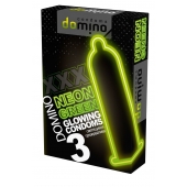 Презервативы DOMINO Neon Green со светящимся в темноте кончиком - 3 шт. - Domino - купить с доставкой в Салавате