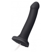 Черный фаллос с имитацией эякуляции Silicon Cum Dildo L - 19,6 см. - Strap-on-me - купить с доставкой в Салавате