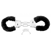 Меховые чёрные наручники Beginner s Furry Cuffs - Pipedream - купить с доставкой в Салавате