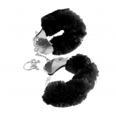 Металлические наручники Furry Love Cuffs с черным мехом - Pipedream - купить с доставкой в Салавате