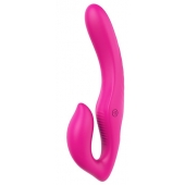 Ярко-розовый безремневой страпон REMOTE DOUBLE DIPPER - 22 см. - Dream Toys - купить с доставкой в Салавате