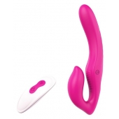 Ярко-розовый безремневой страпон REMOTE DOUBLE DIPPER - 22 см. - Dream Toys - купить с доставкой в Салавате