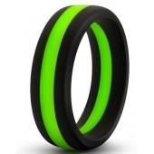 Черно-зеленое эрекционное кольцо Silicone Go Pro Cock Ring - Blush Novelties - в Салавате купить с доставкой