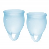Набор голубых менструальных чаш Feel confident Menstrual Cup - Satisfyer - купить с доставкой в Салавате