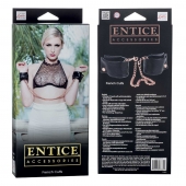 Черные мягкие наручники Entice French Cuffs с цепью - California Exotic Novelties - купить с доставкой в Салавате