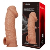 Телесная насадка на фаллос с отверстием для мошонки EXTREME SLEEVE - 17,6 см. - KOKOS - в Салавате купить с доставкой