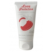Лубрикант на водной основе с ароматом малины Love Protection Strawberry - 50 мл. - Lola Games - купить с доставкой в Салавате