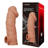 Телесная насадка на фаллос с фиксацией мошонки EXTREME SLEEVE - 15,6 см. - KOKOS - в Салавате купить с доставкой