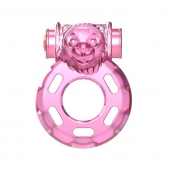 Розовое эрекционное кольцо с вибрацией Pink Bear - Baile - в Салавате купить с доставкой