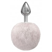 Серебристая анальная пробка с белым пушистым хвостиком Twinkle - Lola Games - купить с доставкой в Салавате