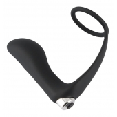 Черное эрекционное кольцо с анальной вибропробкой Vibrating Ring   Plug - Orion - в Салавате купить с доставкой