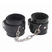 Черные оковы на ноги Obey Me Leather Ankle Cuffs - Chisa - купить с доставкой в Салавате