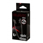 Черные зажимы на соски на цепочке BLAZE DELUXE NIPPLE CLAMPS - Dream Toys - купить с доставкой в Салавате