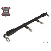 Черная металлическая распорка с кожаными ремешками и карабинами - 65 см. - Sitabella - купить с доставкой в Салавате