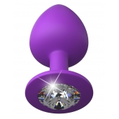 Фиолетовая анальная пробка со стразом Her Little Gem Large Plug - 9,5 см. - Pipedream - купить с доставкой в Салавате