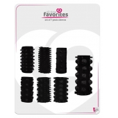 Набор из 7 черных насадок PENIS SLEEVES SET - Dream Toys - в Салавате купить с доставкой