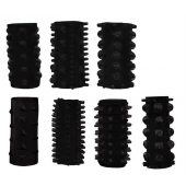 Набор из 7 черных насадок PENIS SLEEVES SET - Dream Toys - в Салавате купить с доставкой