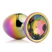 Голографическая анальная втулка с радужным кристаллом - 7,1 см. - Dream Toys - купить с доставкой в Салавате