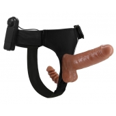 Страпон с вагинальной пробкой и вибрацией Ultra Passionate Harness - 16 см. - Baile - купить с доставкой в Салавате