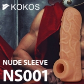Телесная открытая насадка-реалистик с подхватом мошонки Nude Sleeve L - 14 см. - KOKOS - в Салавате купить с доставкой
