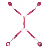 Ярко-розовый набор фиксаций на кровати Classic Bed Spreader - Lux Fetish - купить с доставкой в Салавате