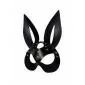 Черная кожаная маска зайки Miss Bunny - БДСМ Арсенал - купить с доставкой в Салавате
