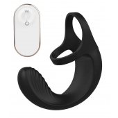 Черный анальный стимулятор с эрекционными кольцами Remote Couple Teaser - Dream Toys - в Салавате купить с доставкой