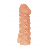 Телесная закрытая насадка с пучками шишечек Cock Sleeve Size M - 15,6 см. - KOKOS - в Салавате купить с доставкой