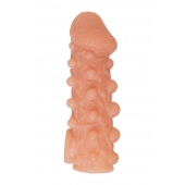 Телесная закрытая насадка с шариками Cock Sleeve Size M - 15,6 см. - KOKOS - в Салавате купить с доставкой