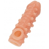Телесная закрытая насадка с шариками Cock Sleeve Size L - 17,6 см. - KOKOS - в Салавате купить с доставкой