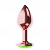 Пробка цвета розового золота с лаймовым кристаллом Diamond Emerald Shine S - 7,2 см. - Lola Games - купить с доставкой в Салавате