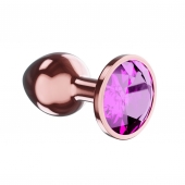 Пробка цвета розового золота с лиловым кристаллом Diamond Quartz Shine L - 8,3 см. - Lola Games - купить с доставкой в Салавате