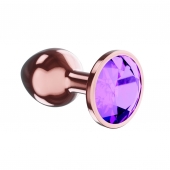Пробка цвета розового золота с фиолетовым кристаллом Diamond Amethyst Shine L - 8,3 см. - Lola Games - купить с доставкой в Салавате